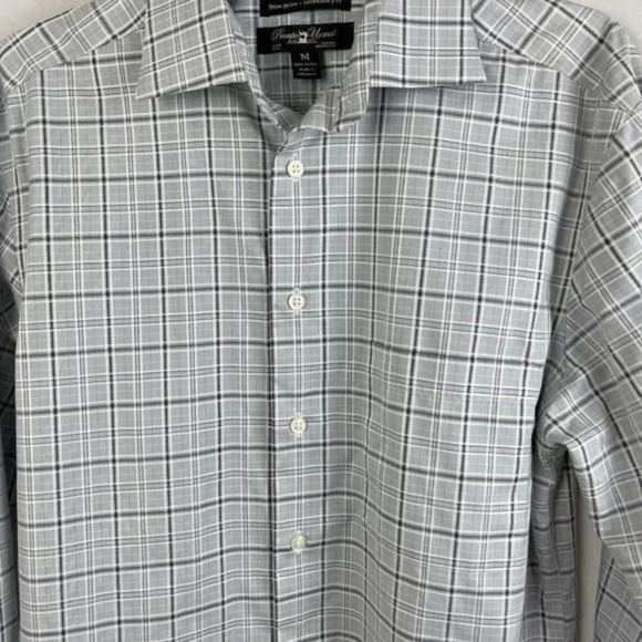 Pronto‎ Uomo Men Non-Iron Modern Fit Long Sleeve Shirt Size M - Picture 6 of 6